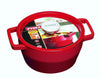 SlowCook Cast iron red Round Casserole - compatible with oven and induction hobs