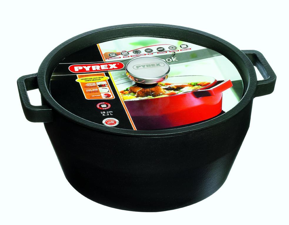 SlowCook Cast iron grey Round Casserole - compatible with oven and ind -  Pyrex® Webshop AR