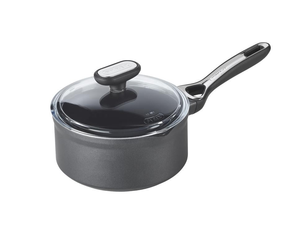 Origin + Non-Stick Aluminium Induction Saucepan with lid - Pyrex