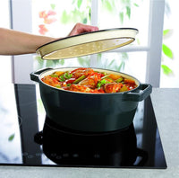 SlowCook Cast iron grey oval Casserole - compatible with oven and induction hobs - 33 cm