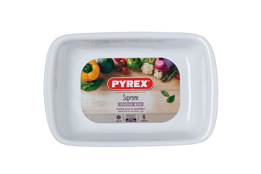 Supreme Pure white Rectangular roaster - Ceramic - Pyrex® Webshop AR